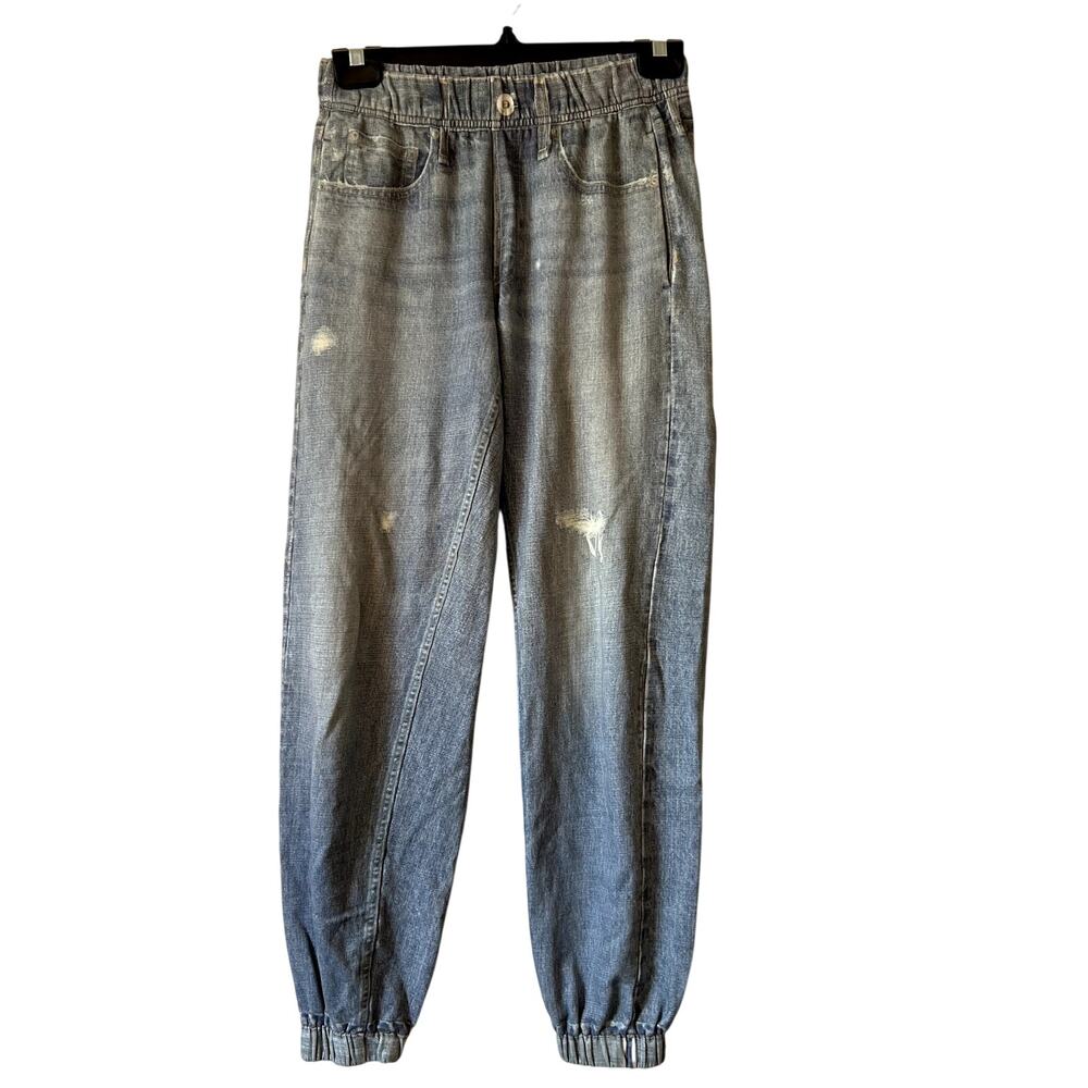 Rag & Bone Miramar Denim Print Joggers Relaxed Pants 100% Cotton Size XS Blue